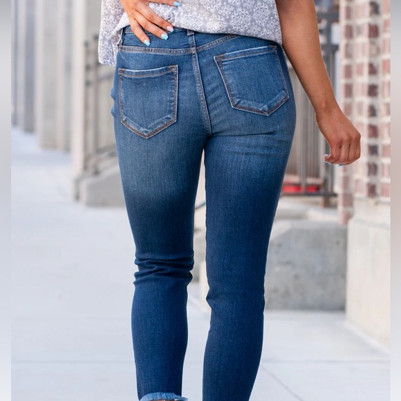 KANCAN Button Fly High Rise Distressed Skinny Jeans Stretchy Sz 26/5 - Picture 14 of 14